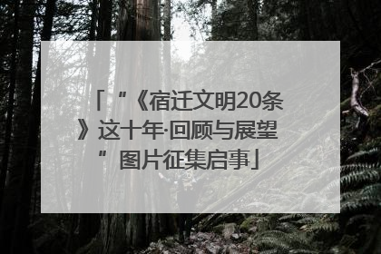 “《宿迁文明20条》这十年·回顾与展望”图片征集启事