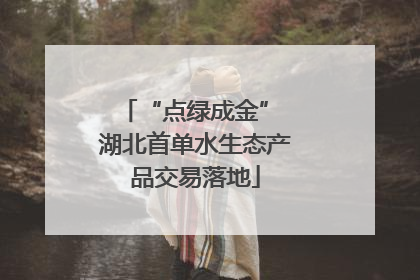 “点绿成金” 湖北首单水生态产品交易落地