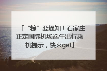 “粽”要通知！石家庄正定国际机场端午出行乘机提示，快来get