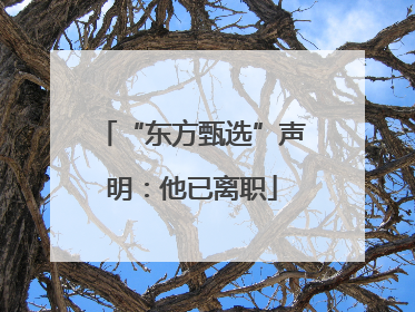 “东方甄选”声明：他已离职