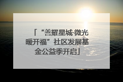 “善耀星城·微光暖开福”社区发展基金公益季开启