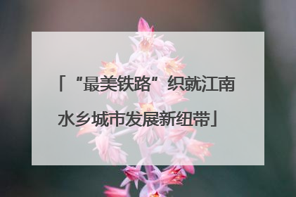“最美铁路”织就江南水乡城市发展新纽带