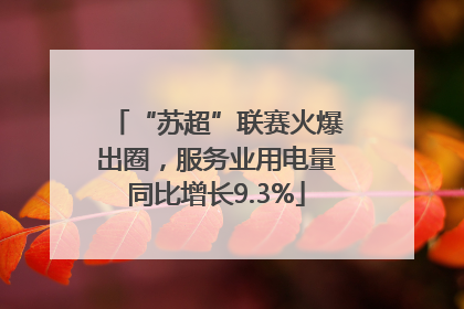 “苏超”联赛火爆出圈，服务业用电量同比增长9.3%