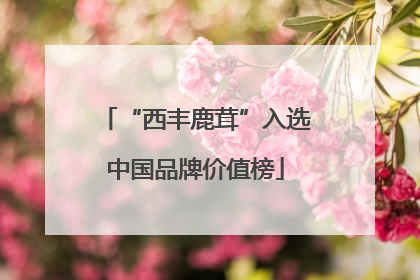 “西丰鹿茸”入选中国品牌价值榜