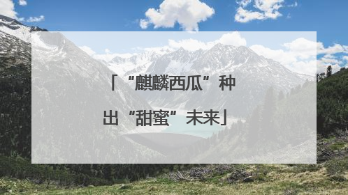 “麒麟西瓜”种出“甜蜜”未来