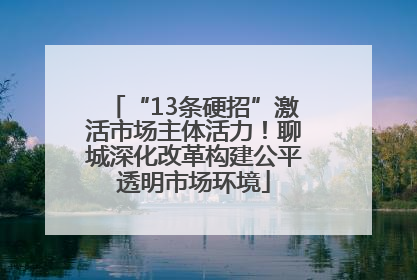 “13条硬招”激活市场主体活力！聊城深化改革构建公平透明市场环境
