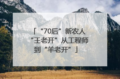 “70后”新农人“王老开”从工程师到“羊老开”