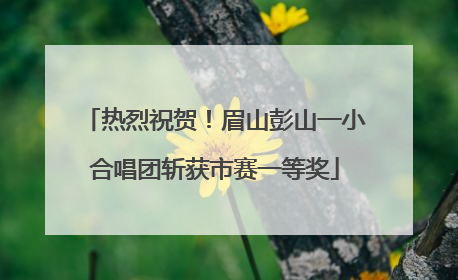 热烈祝贺！眉山彭山一小合唱团斩获市赛一等奖