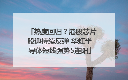 热度回归？港股芯片股迎持续反弹 华虹半导体短线强势5连阳
