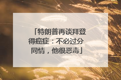 特朗普再谈拜登得癌症：不必过分同情，他很恶毒