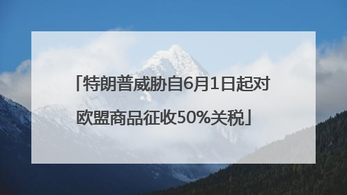 特朗普威胁自6月1日起对欧盟商品征收50%关税