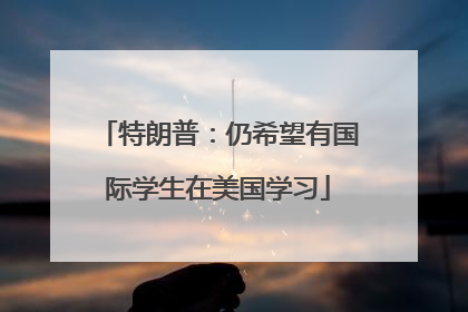 特朗普：仍希望有国际学生在美国学习
