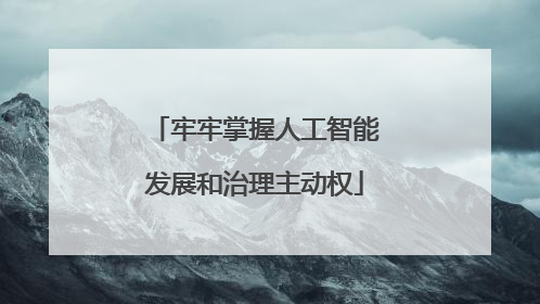 牢牢掌握人工智能发展和治理主动权