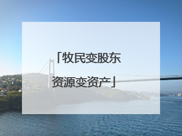 牧民变股东 资源变资产