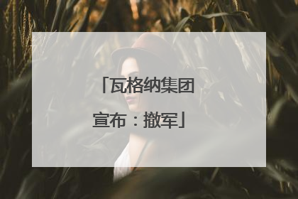 瓦格纳集团宣布：撤军