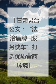 甘肃灵台公安：“法治盾牌+服务快车”打造优质营商环境