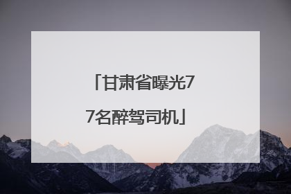 甘肃省曝光77名醉驾司机