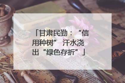 甘肃民勤：“信用种树” 汗水浇出“绿色存折”