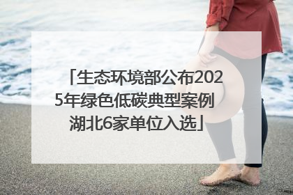 生态环境部公布2025年绿色低碳典型案例 湖北6家单位入选