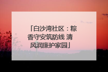 白沙湾社区：粽香守安筑防线 清风润廉护家园