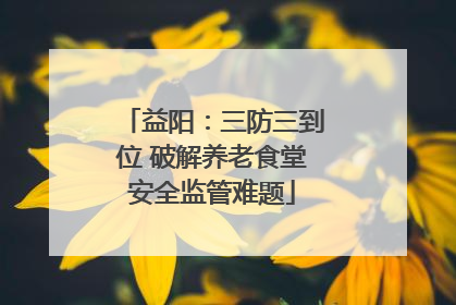 益阳：三防三到位 破解养老食堂安全监管难题