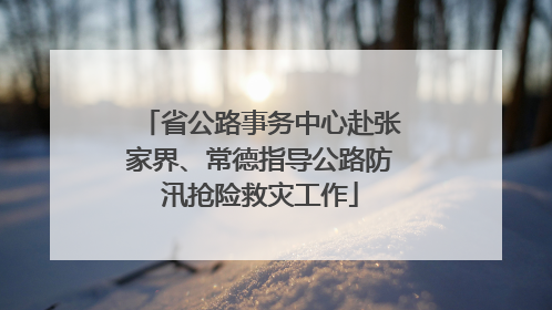 省公路事务中心赴张家界、常德指导公路防汛抢险救灾工作