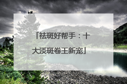 祛斑好帮手：十大淡斑卷王新宠