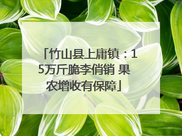 竹山县上庸镇：15万斤脆李俏销 果农增收有保障