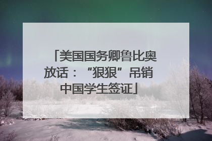 美国国务卿鲁比奥放话：“狠狠”吊销中国学生签证