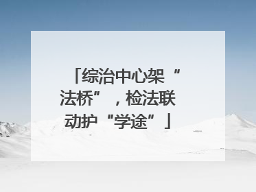 综治中心架“法桥”，检法联动护“学途”