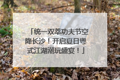 统一双萃功夫节空降长沙！开启夏日粤式江湖潮玩盛宴！