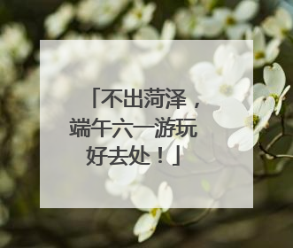 不出菏泽，端午六一游玩好去处！