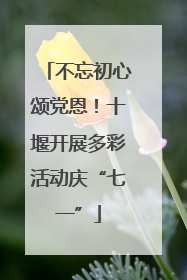 不忘初心颂党恩！十堰开展多彩活动庆“七一”