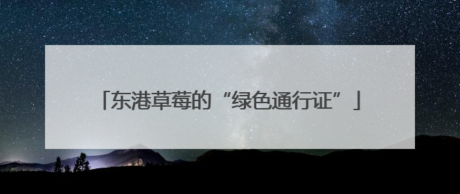 东港草莓的“绿色通行证”