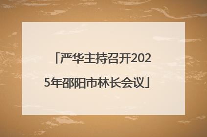 严华主持召开2025年邵阳市林长会议