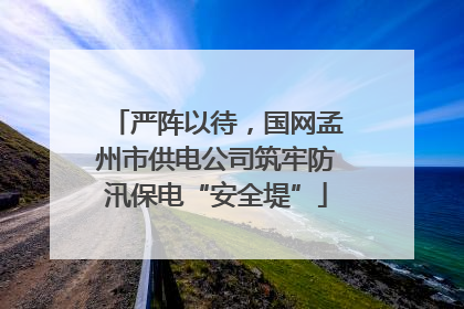 严阵以待，国网孟州市供电公司筑牢防汛保电“安全堤”