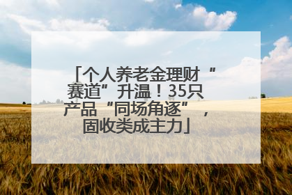 个人养老金理财“赛道”升温！35只产品“同场角逐”，固收类成主力