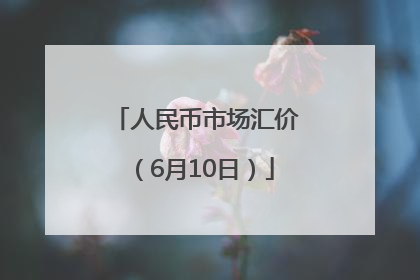 人民币市场汇价（6月10日）