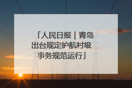 人民日报｜青岛出台规定护航村级事务规范运行