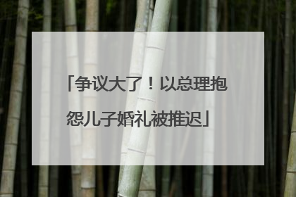 争议大了！以总理抱怨儿子婚礼被推迟