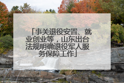事关退役安置、就业创业等，山东出台法规明确退役军人服务保障工作
