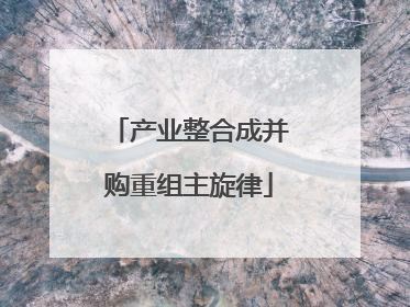 产业整合成并购重组主旋律