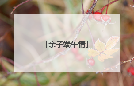 亲子端午情