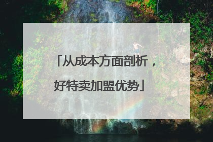从成本方面剖析，好特卖加盟优势