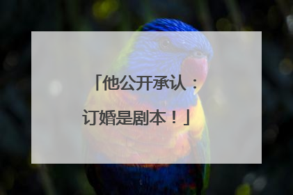 他公开承认：订婚是剧本！