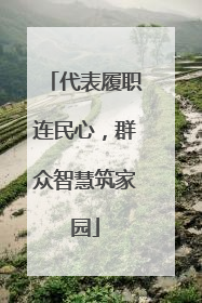 代表履职连民心，群众智慧筑家园