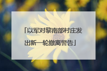 以军对黎南部村庄发出新一轮撤离警告