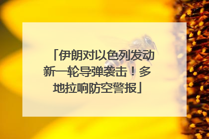 伊朗对以色列发动新一轮导弹袭击！多地拉响防空警报