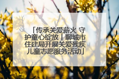 传承关爱薪火 守护童心绽放丨聊城市住建局开展关爱残疾儿童志愿服务活动