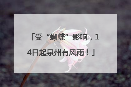 受“蝴蝶”影响，14日起泉州有风雨！